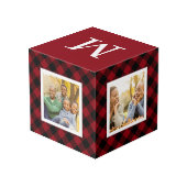 Holiday Buffalo Kariert Monogram Family Würfel (Rückseite Schrägansicht)