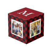 Holiday Buffalo Kariert Monogram Family Würfel (Vorderseite Schrägansicht)