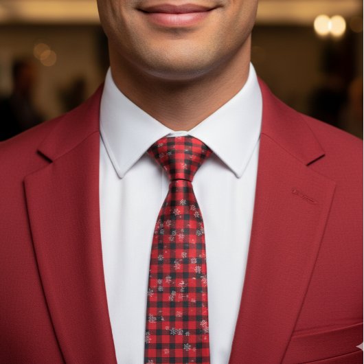 Holiday Buffalo Kariert Red Black Krawatte Snowfla