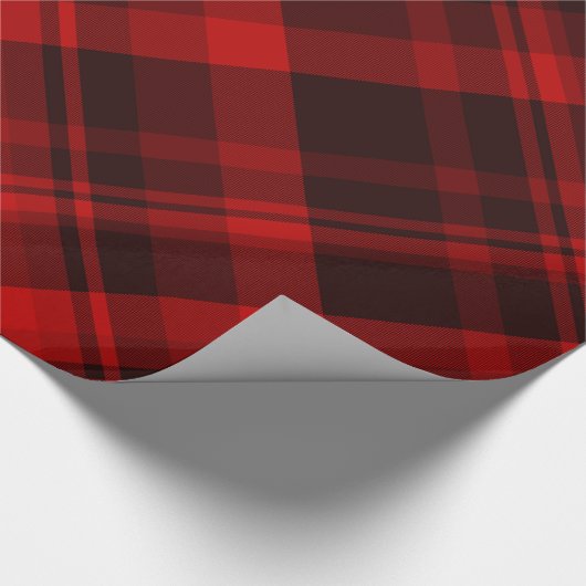 Holiday Buffalo Kariert Red Black Tartan Geschenkpapier (Ecke)