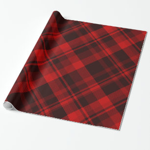 Holiday Buffalo Kariert Red Black Tartan Geschenkpapier