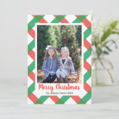Holiday Buffalo Karo Weihnachtsfotokarte (Stehend Vorderseite)