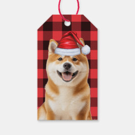Holiday Buffalo Plaid Akita Dog Christmas Geschenkanhänger