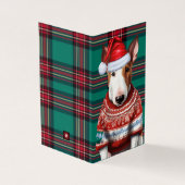 Holiday Bull Terrier Dog Red Green Kariert Weihnac (Vorderseite)