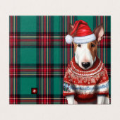 Holiday Bull Terrier Dog Red Green Kariert Weihnac (Außenseite Aufgefaltet)