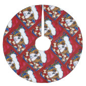 Holiday Bulldog Polyester Weihnachtsbaumdecke (Vorderseite)