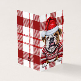 Holiday Bulldog Rot und Weiß Karierte Weihnachten