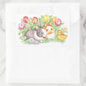 Holiday Bunnies Osteraufkleber Rechteckiger Aufkleber (Tasche)