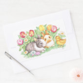 Holiday Bunnies Osteraufkleber Rechteckiger Aufkleber (Umschlag)