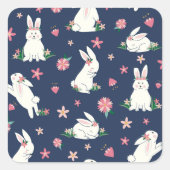 Holiday Bunnies Quadratischer Aufkleber (Vorderseite)