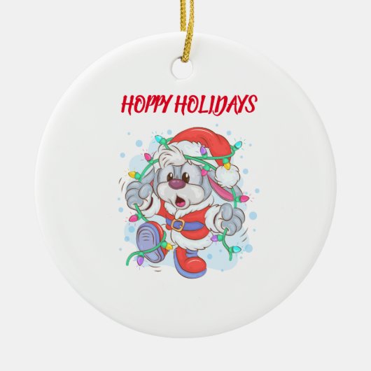 Holiday Bunny Christmas Ornament (Vorne)