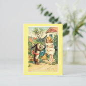 Holiday Bunny & Girl Vintag Ostern Postkarte (Stehend Vorderseite)
