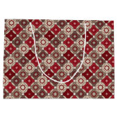 Holiday Burgundy, Brown Gift Bag - Groß, glänzend Große Geschenktüte (Rückseite)