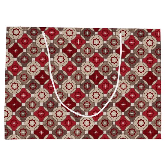 Holiday Burgundy, Brown Gift Bag - Groß, glänzend Große Geschenktüte (Rückseite)