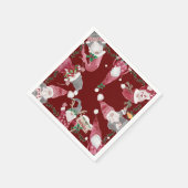 Holiday Burgundy Gnomes Weihnachts-Party Wasserfar Serviette (Ecke)