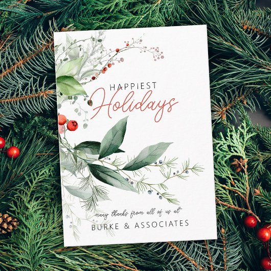 Holiday Business Greenery Personalized Visitenkarte