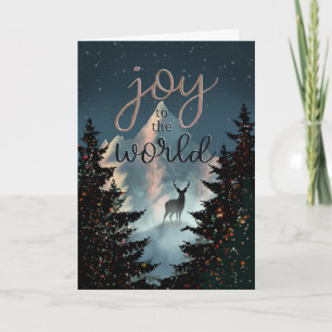 Holiday Business Joy to the World Mountain Landsch Karte