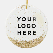 Holiday Business Logo Gold Glitzer Snowfall
