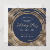 Holiday Business Office Party Navy & Gold Glitzer Einladung (Vorderseite)