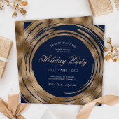 Holiday Business Office Party Navy & Gold Glitzer Einladung