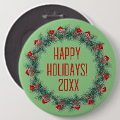 Holiday Button für Wreath und Ribbons (Vorne & Hinten)