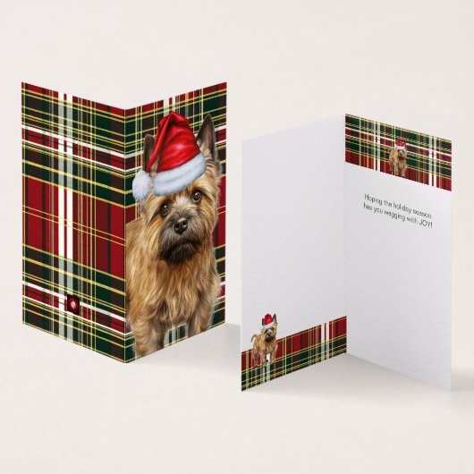Holiday Cairn Terrier Dog Karierte Weihnachten (Innenseite und Außenseite)