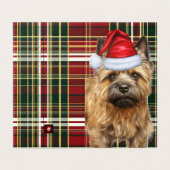 Holiday Cairn Terrier Dog Karierte Weihnachten (Außenseite Aufgefaltet)