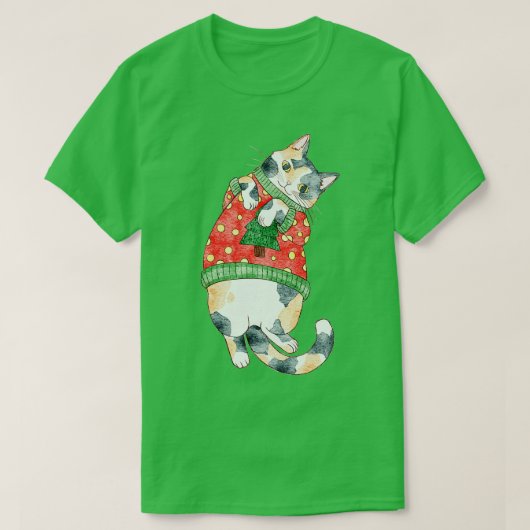 Holiday Calico Cat T-Shirt (Design vorne)