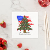 Holiday Camouflage Tree with USA Flag Christmas Serviette (Beispiel)