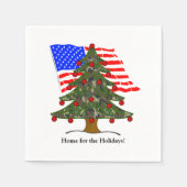 Holiday Camouflage Tree with USA Flag Christmas Serviette (Vorderseite)