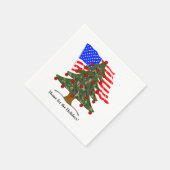 Holiday Camouflage Tree with USA Flag Christmas Serviette (Ecke)