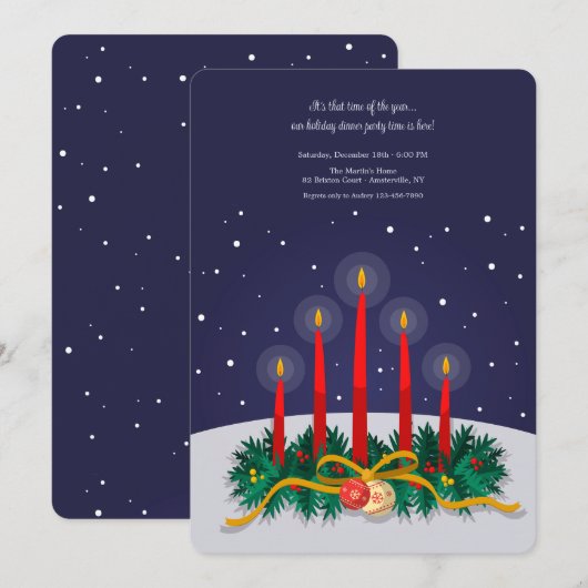 Holiday Candles Einladung (Vorne/Hinten)