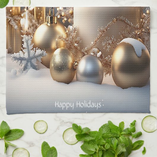 Holiday Candles Küche Handtuch (Gefaltet)