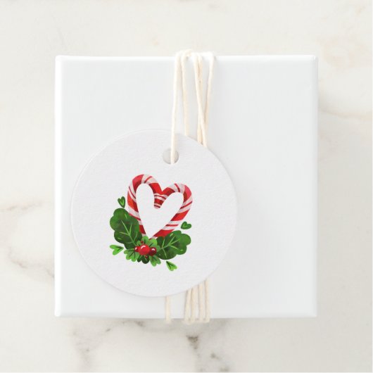 Holiday Candy Cane Herz Frohe Weihnachtsfest Geschenkanhänger (Beispiel)