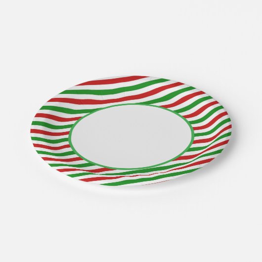 Holiday Candy Cane Paper Plates Pappteller (Schrägansicht)