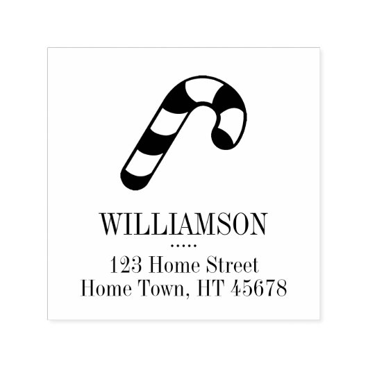 Holiday Candy Cane Rücksendeadresse Permastempel (Design)