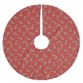 Holiday candy canes Red Tree Skirt Polyester Weihnachtsbaumdecke (Vorderseite)