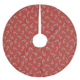 Holiday candy canes Red Tree Skirt Polyester Weihnachtsbaumdecke