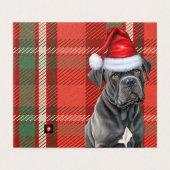 Holiday Cane Corso Dog Red Green Karierte Weihnach (Außenseite Aufgefaltet)