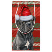 Holiday Cane Corso Festlicher Urlaub Kariert Weihn Kleine Geschenktüte (Vorderseite)