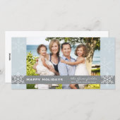 Holiday Card Blau und Grau Feiertagskarte (Vorne/Hinten)