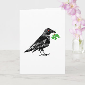 Holiday Card - Crow with Mistletoe  Karte