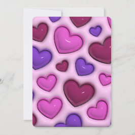 Holiday Card mit 3D-Glossy Hearts Feiertagskarte