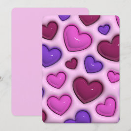 Holiday Card mit 3D-Glossy Hearts Feiertagskarte