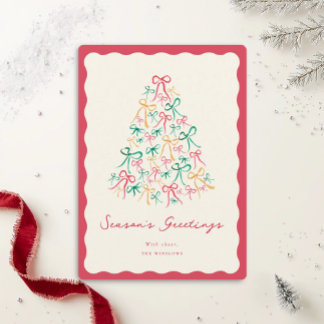 Holiday Card mit handgezeichneter, farbiger Flachb Feiertagskarte