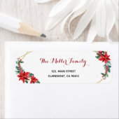 Holiday Card Poinsettia Rücksendeadresse (Insitu)