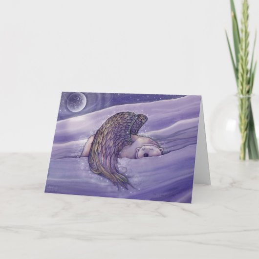 Holiday Card Polarbär mit Flügeln Feiertagskarte (Vorderseite)