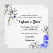 Holiday Card Vector für Hochzeiten Blume Square Einladung (Vorne/Hinten)