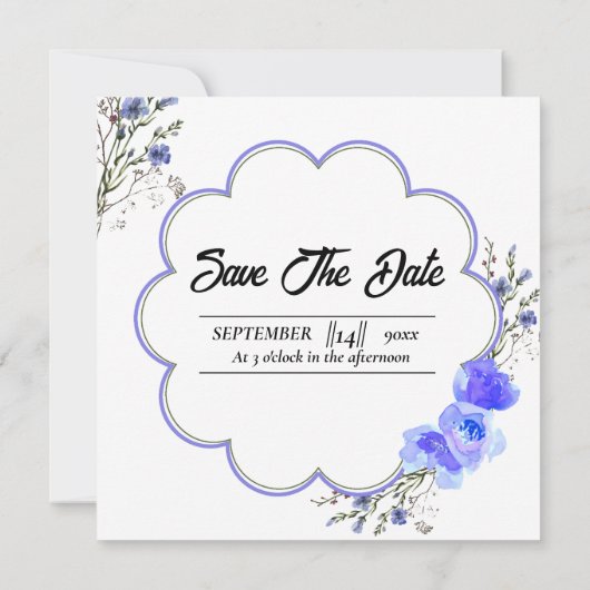 Holiday Card Vector für Hochzeiten Blume Square Einladung (Rückseite)