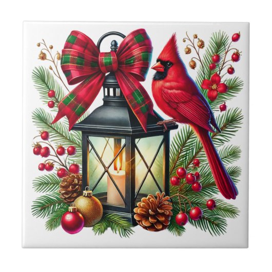 Holiday Cardinal Ceramic Tile Fliese (Vorderseite)